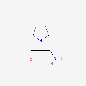 molecular formula C8H16N2O B1377569 3-Aminomethyl-3-(pyrrolidin-1-yl)oxetane CAS No. 1416323-30-2