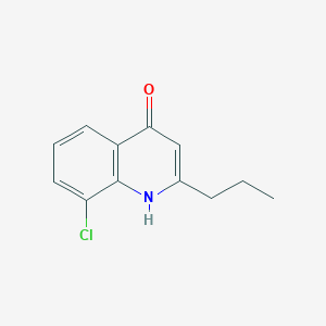 molecular formula C12H12ClNO B13775690 8-Chloro-2-propylquinoline-4-OL CAS No. 927800-63-3