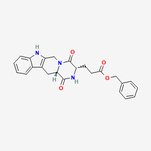 molecular formula C24H23N3O4 B13775706 benzyl 3-[(5S,8S)-4,7-dioxo-3,6,17-triazatetracyclo[8.7.0.03,8.011,16]heptadeca-1(10),11,13,15-tetraen-5-yl]propanoate 