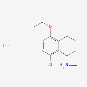 molecular formula C15H23Cl2NO B13775719 1-Naphthylamine, 1,2,3,4-tetrahydro-8-chloro-N,N-dimethyl-5-isopropoxy-, hydrochloride CAS No. 63979-08-8