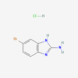 molecular formula C7H7BrClN3 B1377576 5-Bromo-1H-benzo[d]imidazol-2-amine hydrochloride CAS No. 1381940-76-6
