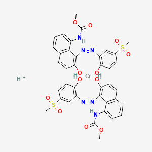 Hydrogen bis(methyl (7-hydroxy-8-((2-hydroxy-5-mesylphenyl)azo)-1-naphthyl)carbamato(2-))chromate(1-)