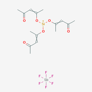 Silicon(1+), tris(2,4-pentanedionato-kappaO,kappaO')-, (OC-6-11)-, (OC-6-11)-hexafluoroantimonate(1-)