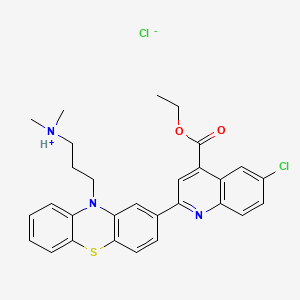 Cinchoninic acid, 6-chloro-2-(10-(3-(dimethylamino)propyl)-2-phenothiazinyl)-, ethyl ester, hydrochloride