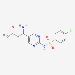 3-amino-3-[2-[(4-chlorophenyl)sulfonylamino]pyrimidin-5-yl]propanoic acid