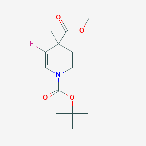 molecular formula C14H22FNO4 B1377581 1-tert-Butyl 4-ethyl 5-fluoro-4-methyl-3,4-dihydropyridine-1,4(2H)-dicarboxylate CAS No. 1373503-36-6