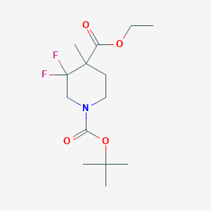 molecular formula C14H23F2NO4 B1377584 1-tert-butyl 4-Ethyl 3,3-difluoro-4-methylpiperidine-1,4-dicarboxylate CAS No. 1334416-35-1