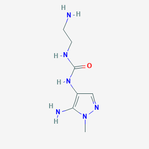 molecular formula C7H14N6O B13775856 1-(5-Amino-1-methyl-1H-pyrazol-4-yl)-3-(2-aminoethyl)urea 