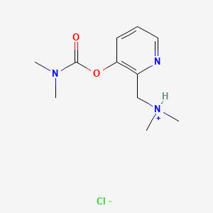 molecular formula C11H18ClN3O2 B13775873 Carbamic acid, dimethyl-, (2-((dimethylamino)methyl)-3-pyridyl) ester, hydrochloride CAS No. 69781-53-9