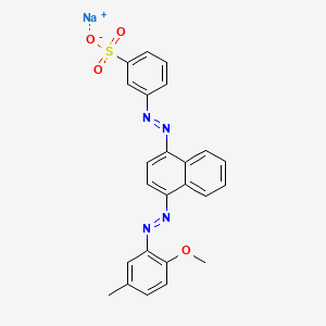 molecular formula C24H19N4NaO4S B13775904 3-((4-((2-Methoxy-5-methylphenyl)azo)-1-naphthalenyl)azo)benzenesulfonic acid, sodium salt CAS No. 75627-17-7