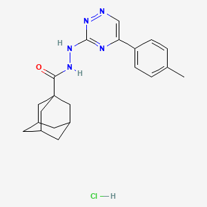 molecular formula C21H26ClN5O B13775918 1-Adamantanecarboxylic acid, 2-(5-(p-tolyl)-3-as-triazinyl)hydrazide, hydrochloride CAS No. 77966-95-1