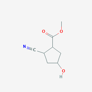 molecular formula C8H11NO3 B13775928 Methyl 2-cyano-4-hydroxycyclopentane-1-carboxylate CAS No. 93929-60-3