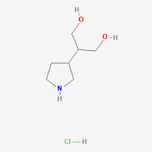 molecular formula C7H16ClNO2 B1377597 2-(Pyrrolidin-3-yl)propane-1,3-diol hydrochloride CAS No. 1375474-16-0