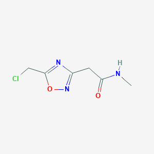 molecular formula C6H8ClN3O2 B1377599 2-[5-(chloromethyl)-1,2,4-oxadiazol-3-yl]-N-methylacetamide CAS No. 1384430-49-2