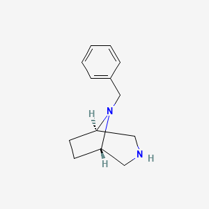 molecular formula C13H18N2 B13775995 3,8-Diazabicyclo[3.2.1]octane,8-(phenylmethyl)- 