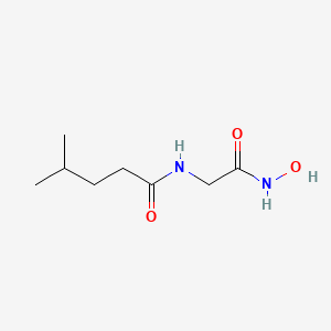 molecular formula C8H16N2O3 B13776000 Acetohydroxamic acid, 2-(4-methylvaleramido)- CAS No. 73912-96-6