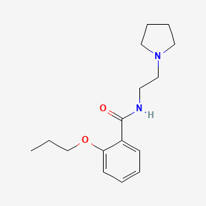 molecular formula C16H24N2O2 B13776006 Benzamide, 2-propoxy-N-(2-(pyrrolidinyl)ethyl)- CAS No. 73664-83-2