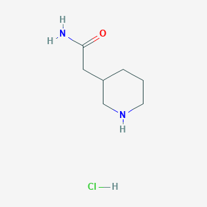 molecular formula C7H15ClN2O B1377605 2-(哌啶-3-基)乙酰胺盐酸盐 CAS No. 1375472-37-9