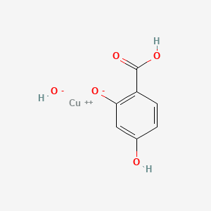 molecular formula C7H6CuO5 B13776062 Copper, hydroxy[2-(hydroxy-kappaO)-4-hydroxybenzoato-kappaO]- CAS No. 69868-09-3