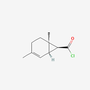 Bicyclo(4.1.0)hept-2-ene-7-carbonyl chloride, 3,6-dimethyl-, (1alpha,6alpha,7beta)-