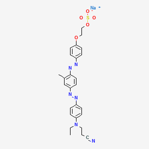 Propanenitrile, 3-(ethyl(4-((3-methyl-4-((4-(2-(sulfooxy)ethoxy)phenyl)azo)phenyl)azo)phenyl)amino)-, sodium salt