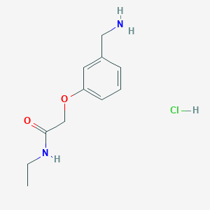 molecular formula C11H17ClN2O2 B1377610 2-[3-(aminomethyl)phenoxy]-N-ethylacetamide hydrochloride CAS No. 1375473-35-0