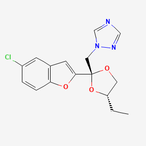 1H-1,2,4-Triazole, 1-((2-(5-chloro-2-benzofuranyl)-4-ethyl-1,3-dioxolan-2-yl)methyl)-, trans-