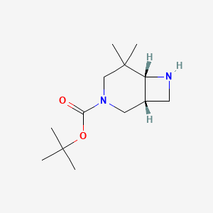 molecular formula C13H24N2O2 B1377611 (1R,6R)-Rel-3-boc-5,5-dimethyl-3,7-diazabicyclo[4.2.0]octane CAS No. 1251021-71-2