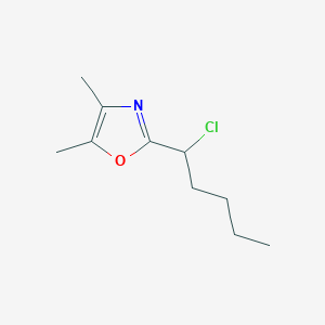 molecular formula C10H16ClNO B13776114 2-(1-chloropentyl)-4,5-dimethylOxazole 