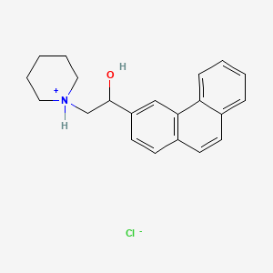 molecular formula C21H24ClNO B13776126 3-(2-Piperidino-1-hydroxyethyl)phenanthrene hydrochloride CAS No. 63918-86-5