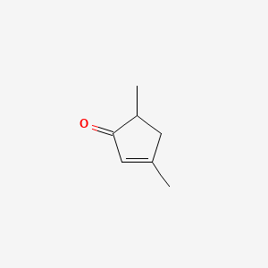 molecular formula C7H10O B13776175 3,5-Dimethylcyclopent-2-en-1-one CAS No. 931-22-6