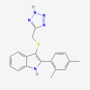 1H-Indole, 2-(2,4-dimethylphenyl)-3-((1H-tetrazol-5-ylmethyl)thio)-