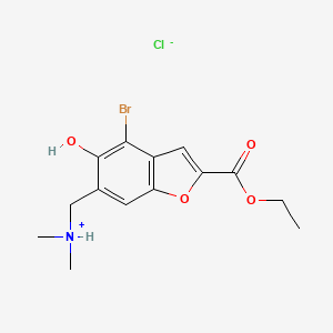 2-Benzofurancarboxylic acid, 4-bromo-6-((dimethylamino)methyl)-5-hydroxy-, ethyl ester, hydrochloride