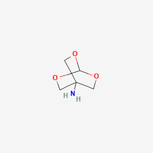 molecular formula C5H9NO3 B13776223 2,6,7-Trioxabicyclo[2.2.2]octan-4-amine CAS No. 80318-71-4