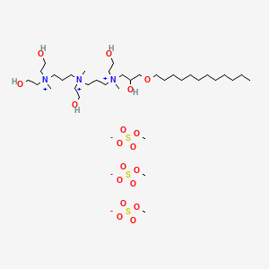 1,3-Propanediaminium, N-[3-[bis(2-hydroxyethyl)methylammonio]propyl]-N'-[3-(dodecyloxy)-2-hydroxypropyl]-N,N'-bis(2-hydroxyethyl)-N,N'-dimethyl-, tris(methyl sulfate) (salt)