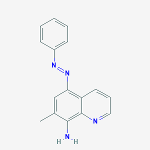 molecular formula C16H14N4 B13776253 7-Methyl-5-phenyldiazenylquinolin-8-amine CAS No. 7731-57-9