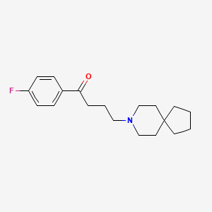 molecular formula C19H26FNO B13776283 Butyrophenone, 4-(8-azaspiro(4.5)dec-8-YL)-4'-fluoro- CAS No. 64-64-2