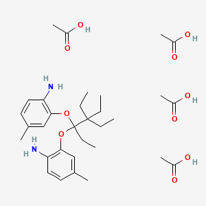 molecular formula C32H52N2O10 B13776294 Acetic acid;2-[3-(2-amino-5-methylphenoxy)-4,4-diethylhexan-3-yl]oxy-4-methylaniline CAS No. 73630-10-1