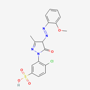 molecular formula C17H15ClN4O5S B13776297 1-(2-Chloro-5-sulfophenyl)-3-methyl-4-(2-methoxyphenyl)azo-2-pyrazolin-5-one CAS No. 70796-13-3