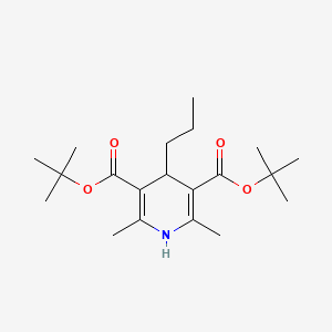 molecular formula C20H33NO4 B13776317 Bis(tert-butyl) 1,4-dihydro-2,6-dimethyl-4-propylpyridine-3,5-dicarboxylate CAS No. 94266-07-6