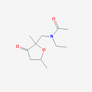 molecular formula C11H19NO3 B13776327 Acetamide,n-ethyl-n-(tetrahydro-2,5-dimethyl-3-oxofurfuryl)- 