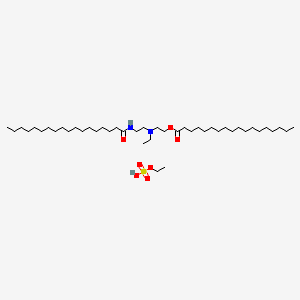 molecular formula C42H84N2O3.C2H6O4S<br>C44H90N2O7S B13776328 2-(Ethyl(2-((1-oxostearyl)amino)ethyl)amino)ethyl stearate mono(ethyl sulfate) CAS No. 67952-48-1