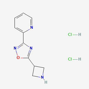 molecular formula C10H12Cl2N4O B1377649 2-(5-氮杂环-3-基-1,2,4-恶二唑-3-基)吡啶二盐酸盐 CAS No. 1351618-83-1