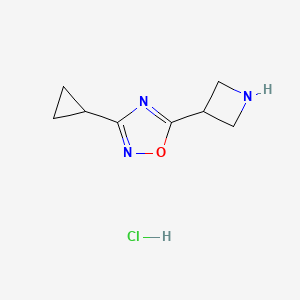 molecular formula C8H12ClN3O B1377656 5-氮杂环丁-3-基-3-环丙基-1,2,4-恶二唑盐酸盐 CAS No. 1351591-40-6