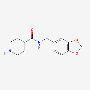 N-(1,3-benzodioxol-5-ylmethyl)piperidine-4-carboxamide