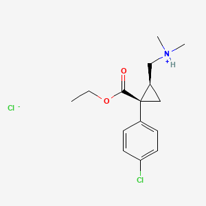 Cyclopropanecarboxylic acid, 1-(p-chlorophenyl)-2-((dimethylamino)methyl)-, ethyl ester, (Z)-, monohydrochloride