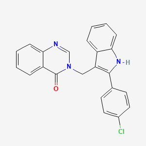 4(3H)-Quinazolinone, 3-((2-(4-chlorophenyl)-1H-indol-3-yl)methyl)-