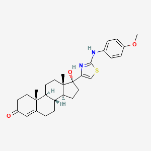 17-beta-(2-(p-Anisidino)-4-thiazolyl)-17-alpha-hydroxyandrost-4-en-3-one