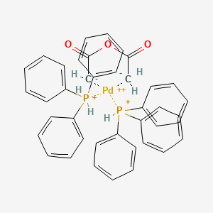 molecular formula C40H36O3P2Pd+2 B13776940 Acetyl acetate;palladium(2+);triphenylphosphanium 