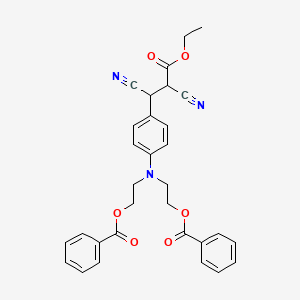 Benzenepropanoic acid, 4-(bis(2-(benzoyloxy)ethyl)amino)-alpha,beta-dicyano-, ethyl ester